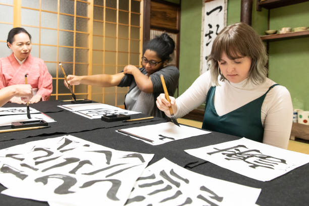 dames apprennent le japonais Hiranga